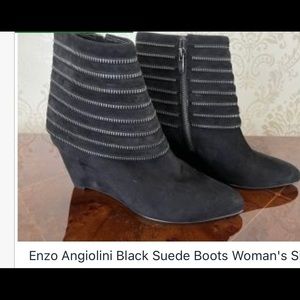 ♥️HP❤️ENZO ANGIOLINI BLACK SUEDE BOOTS